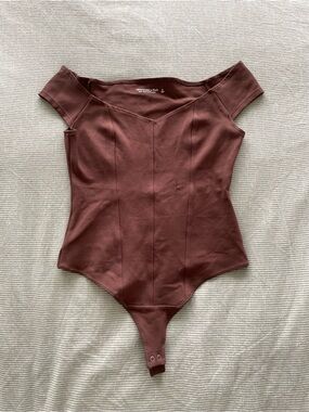 Abercrombie & Fitch Off-Shoulder Brown Bodysuit